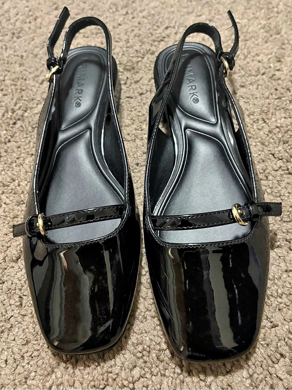Primark black square Slingback Like New